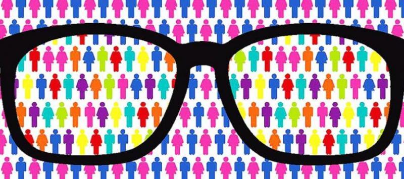 perspectiva de género lentes y gente de colores