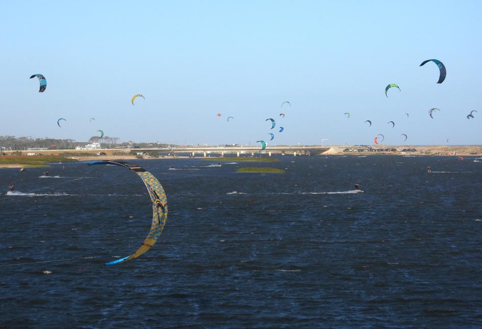 Perspectiva de la zona 1 habilitada para la práctica de kitsurf