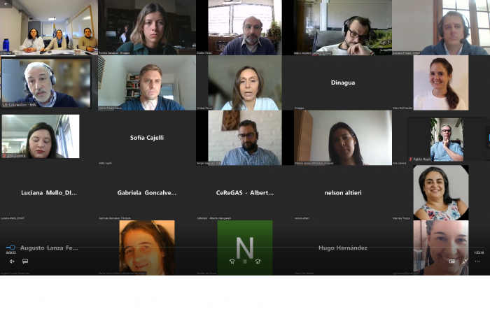 Captura de pantalla de la sesión donde se ven los participantes de la misma.