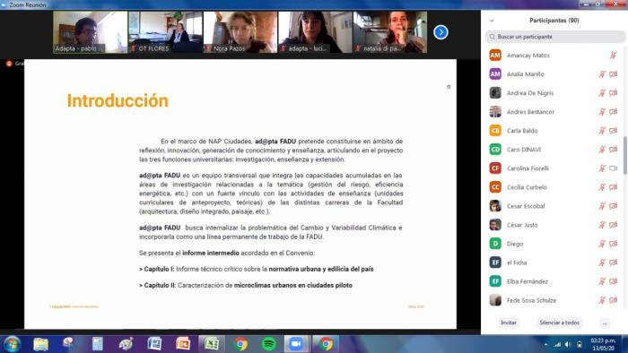 Impresión de pantalla de encuentro virtual