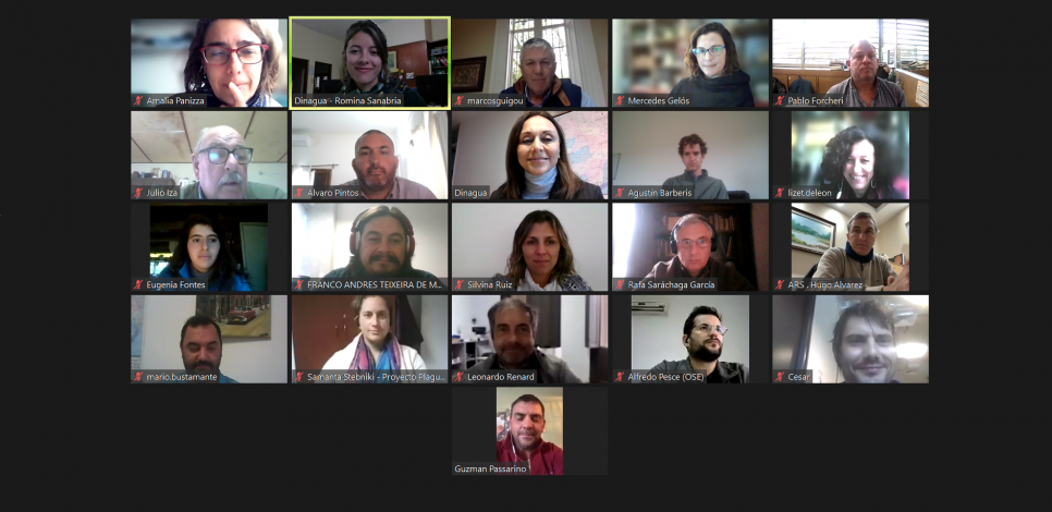 Captura de pantalla de la sesión donde se ven los participantes de la misma.