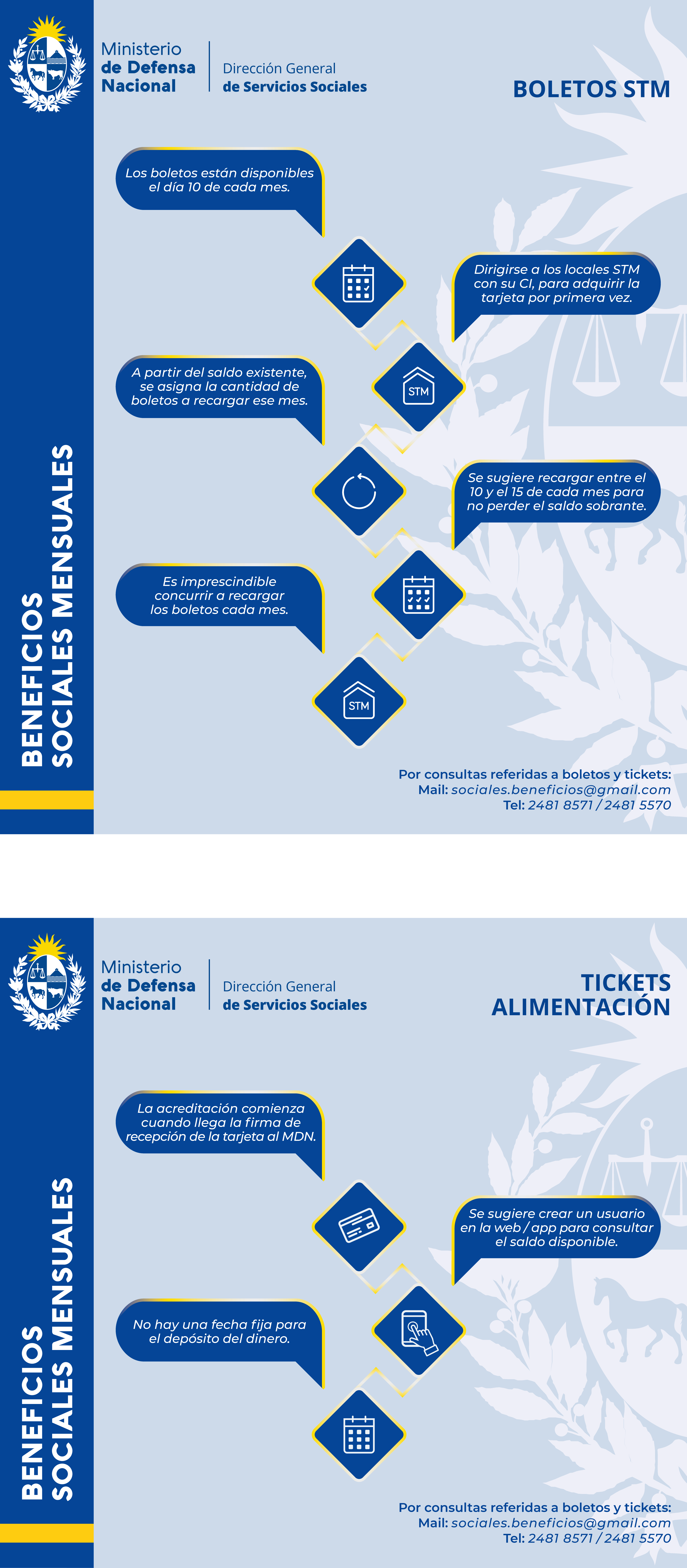 Infografías de beneficios sociales mensuales