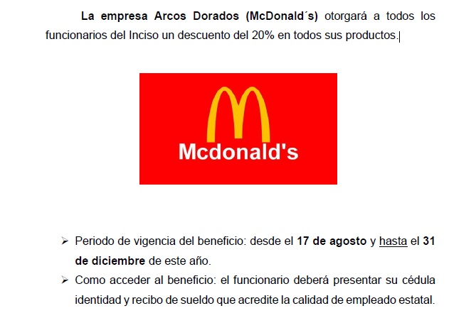 Beneficio en Mcdonalds