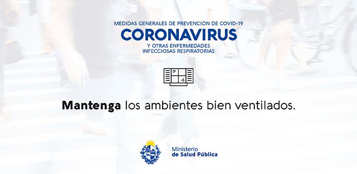 Afiches de difusión sobre prevención del coronavirus Mantenga los ambientes bien ventilados