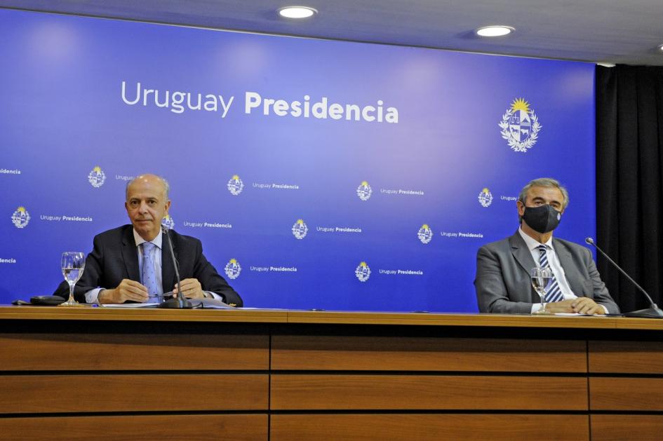 Ministro de Defensa Javier García y ministro del Interior, Jorge Larrañaga