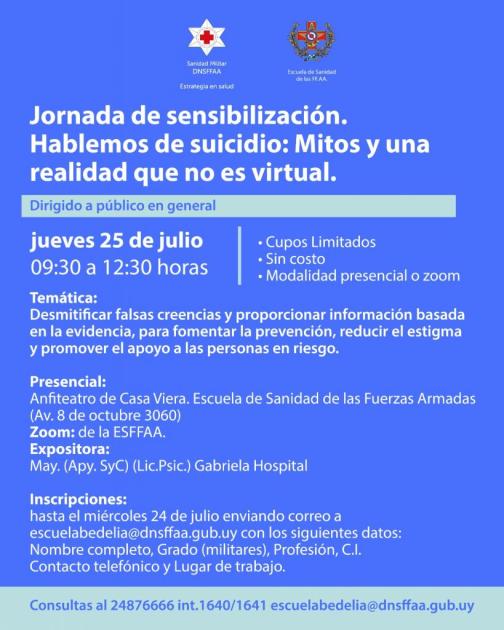 Jornadas de sensibilización en la prevención del suicidio Jornadas de sensibilización en la prevención del suicidio
