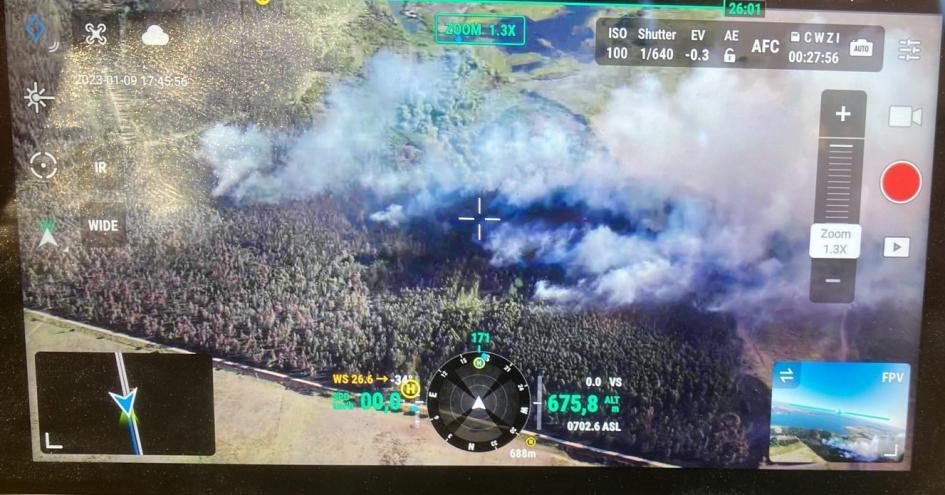 Imagen del dron en el incendio Imagen del dron en el incendio