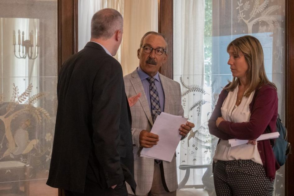 Director Nacional de Pasos de Frontera, Gral. (r) Neris Corbo y Vicepresidente de la Corporación Nacional, Germán Benítez