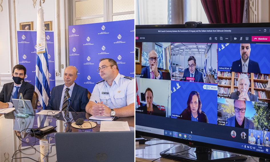 Teleconferencia ministro de Defensa Nacional con el Instituto Roméo Dallaire de Canadá