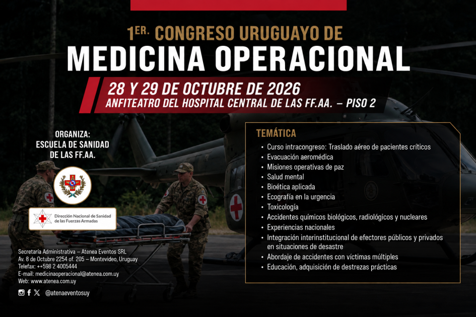 Primer Congreso Uruguayo de Medicina Operacional se realizará en octubre