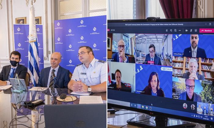 Teleconferencia ministro de Defensa Nacional con el Instituto Roméo Dallaire de Canadá