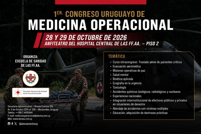 Primer Congreso Uruguayo de Medicina Operacional se realizará en octubre