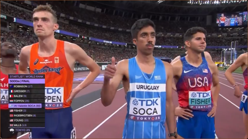 Valentín Soca en el mundial de atletismo de Tokio 2025