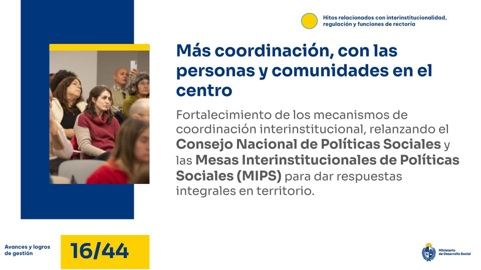 Más coordinación, con las personas y comunidades en el centro
