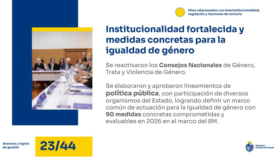 Institucionalidad fortalecida y medidas concretas para la igualdad de género