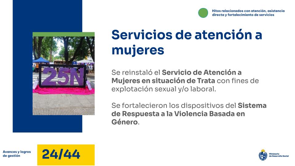 Servicios de atención a mujeres