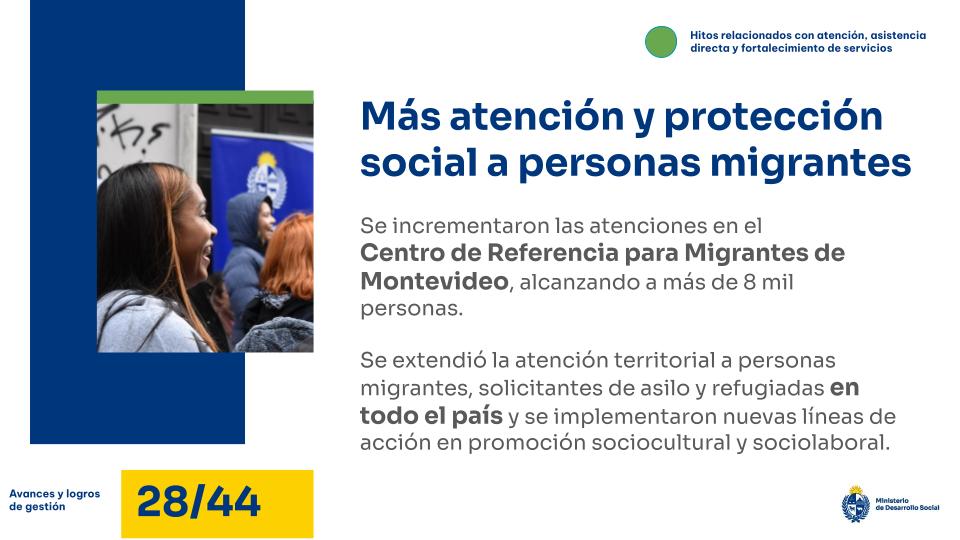 Más atención y protección social a personas migrantes