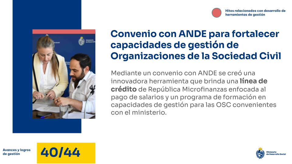 Convenio con ANDE para fortalecer capacidades de gestión de Organizaciones de la Sociedad Civil
