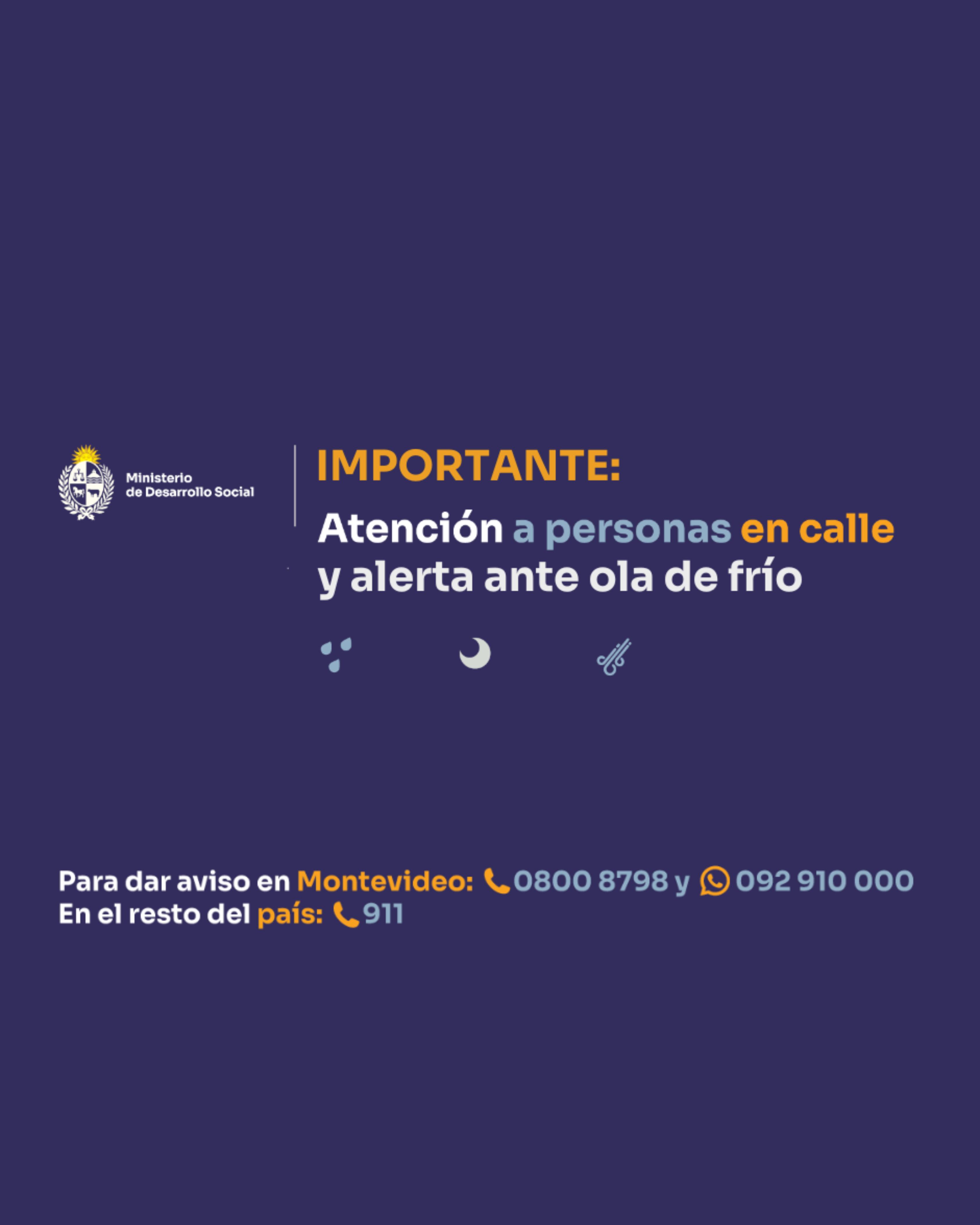 Atención a personas en situación de calle y alerta ante ola de frío