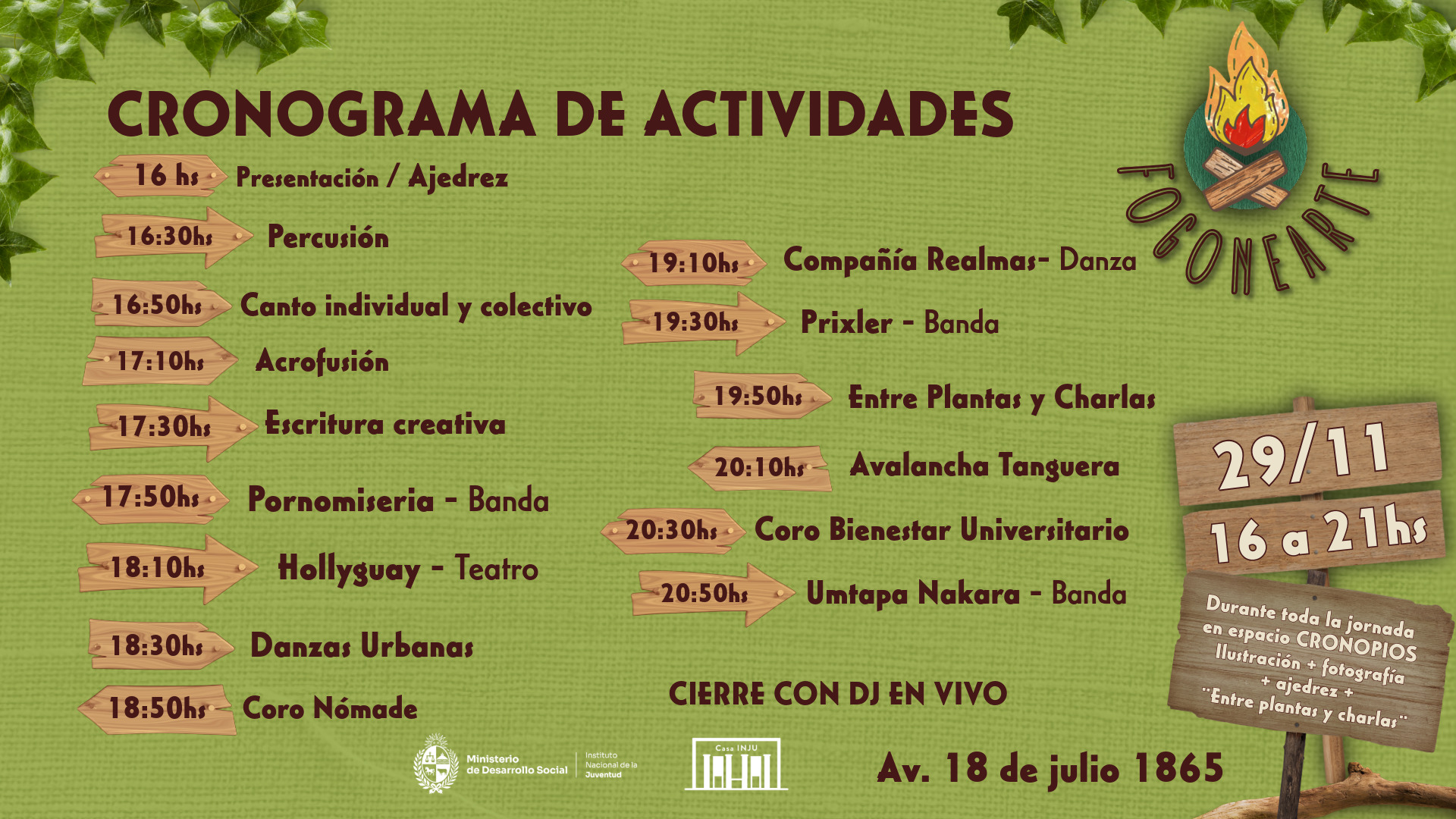 cronograma Fogonearte