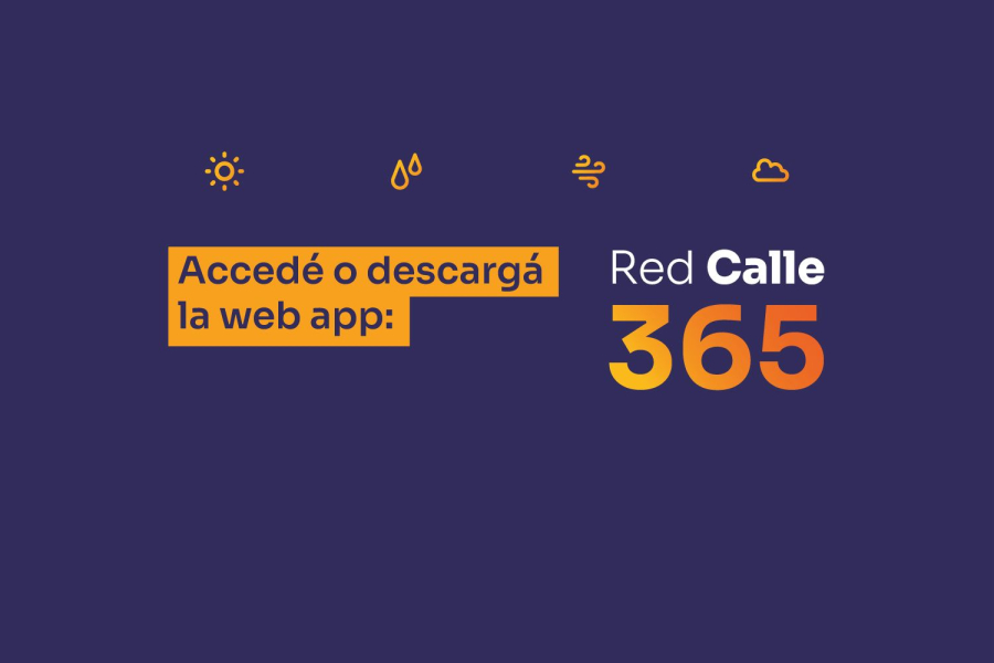Placa que invita a descargar aplicación Red Calle 365