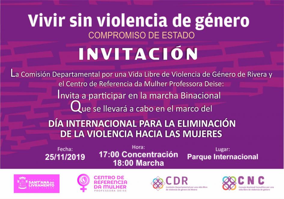 Invitación a marcha binacional en Rivera Invitación a marcha binacional