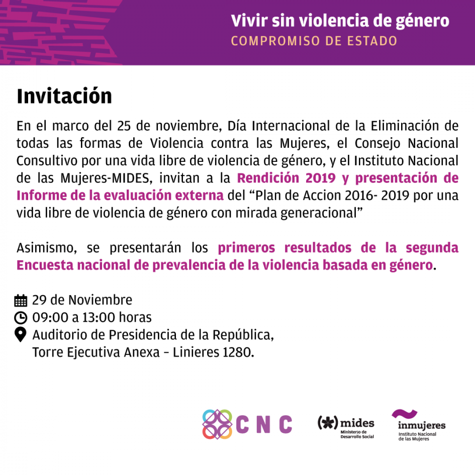 Invitación acto central 25 de noviembre Invitación acto central