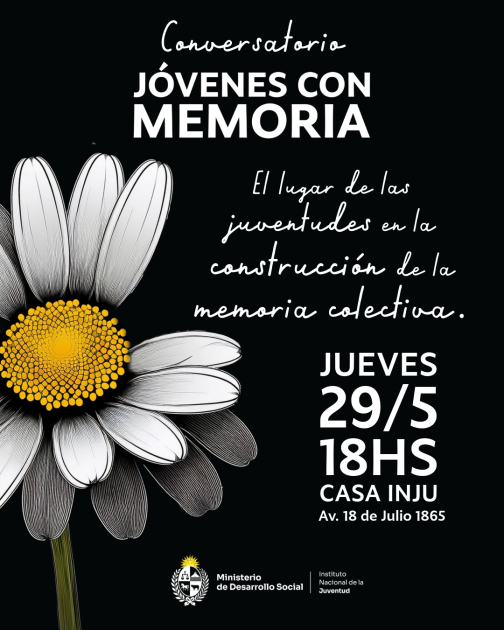 afiche con una margarita y los datos del evento
