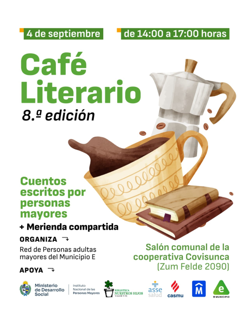 Café literario, 8va Edición. Cuentos escritos por personas mayores. Más Merienda compartida.
