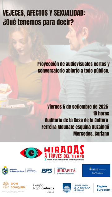 Conversatorio, Imagen que ilustra la afectividad y sexualidad en la vejez, desafiando estereotipos.