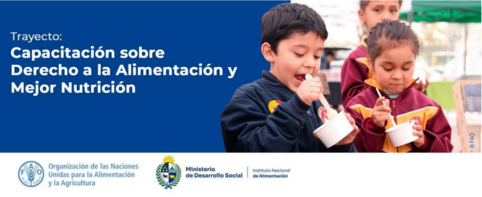 Imágen con nombre del curso y foto de un niño y una niña comiendo.