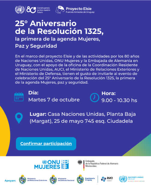 Invitación 25 | aniversario Resolución 1325