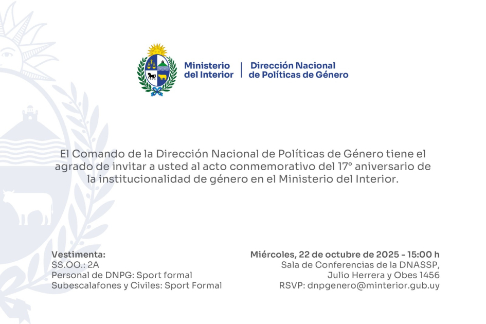 Invitación | 17° Aniversario de la institucionalidad de género en el Ministerio del Interior