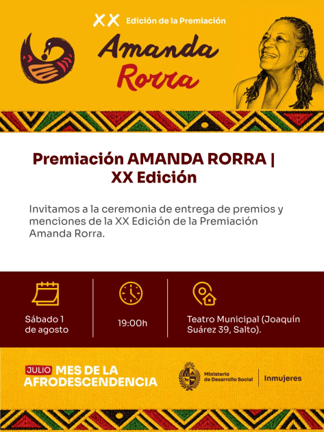 XX Edición de la Premiación Amanda Rorra | Invitación
