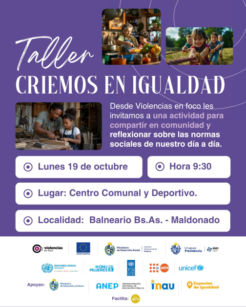 Criemos en Igualdad | Taller en Balneario Buenos Aires (19/10/2026)