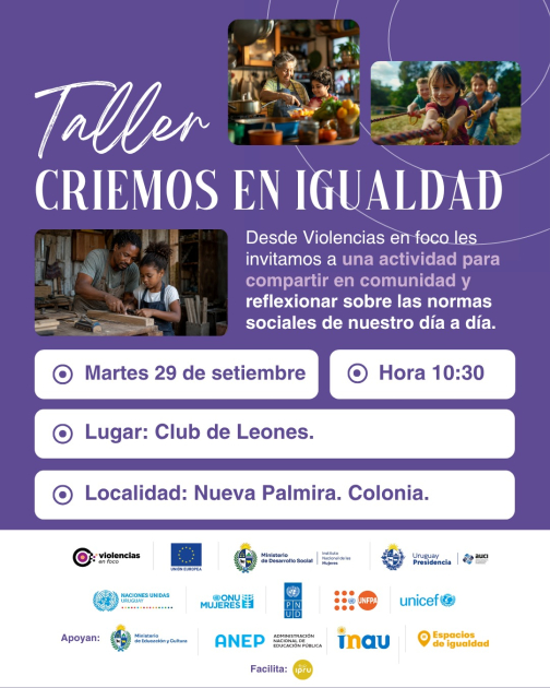 Criemos en Igualdad | Taller en Nueva Palmira (29/9/2026)