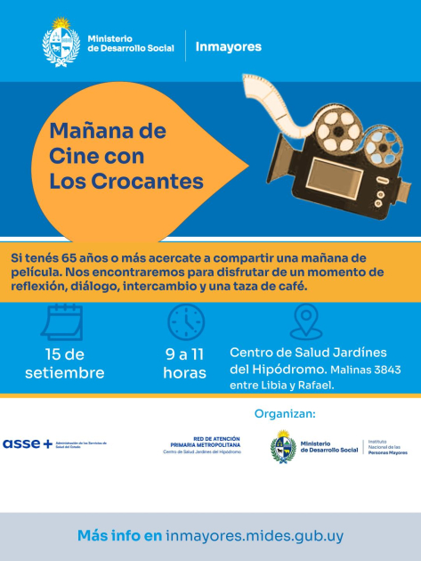 Afiche del Cine Foro 27 Noches, 15/09/2026, 9 a 11 h, Centro de Salud Jardines del Hipódromo.