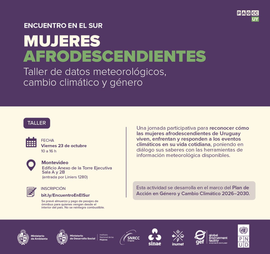 Taller de datos meteorológicos, cambio climático y género (23/10/2026).