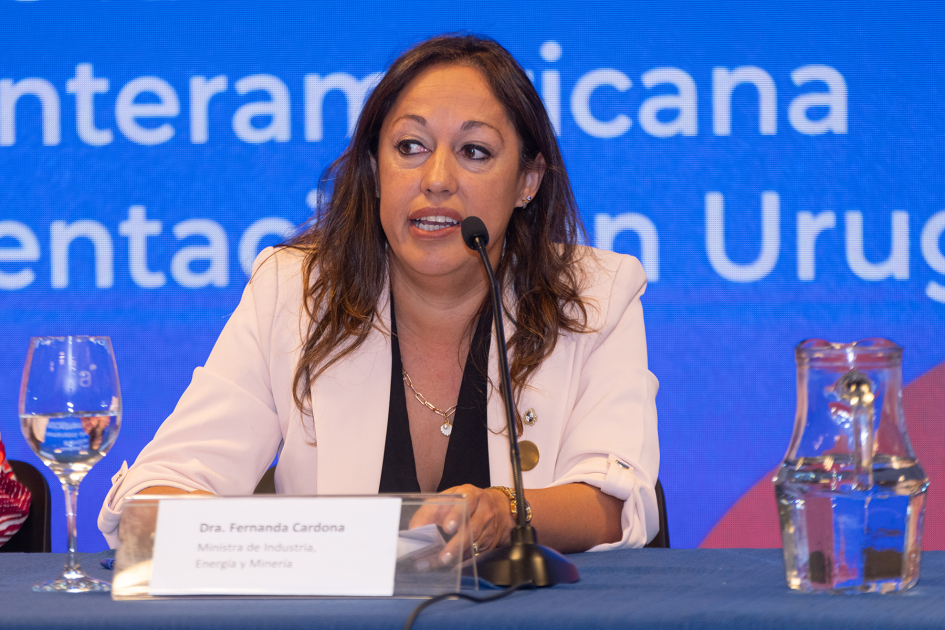 Fernanda Cardona en uso de la palabra durante la actividad sobre violencia digital hacia las mujeres