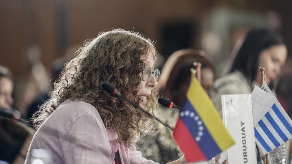 Constanza Moreira haciendo uso de la palabra. Foto: Flickr CEPAL.