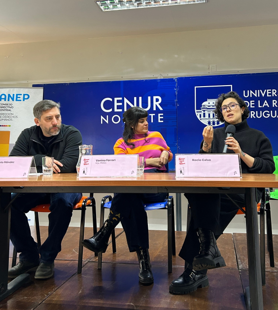 Rocío Clavijo (INJU) en uso de la palabra durante el lanzamiento de NLV 2025