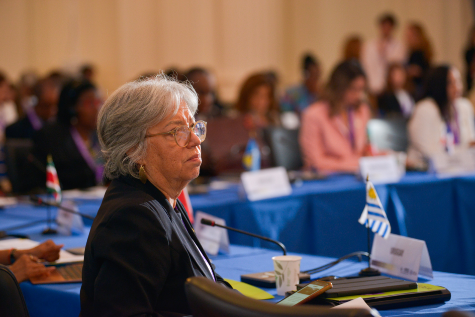Mónica Xavier durante la 40.ª Asamblea de Delegadas de la CIM (OEA). Foto: CIM (OEA). Mónica Xavier durante la 40.ª Asamblea de Delegadas de la CIM (OEA). Foto: CIM (OEA).