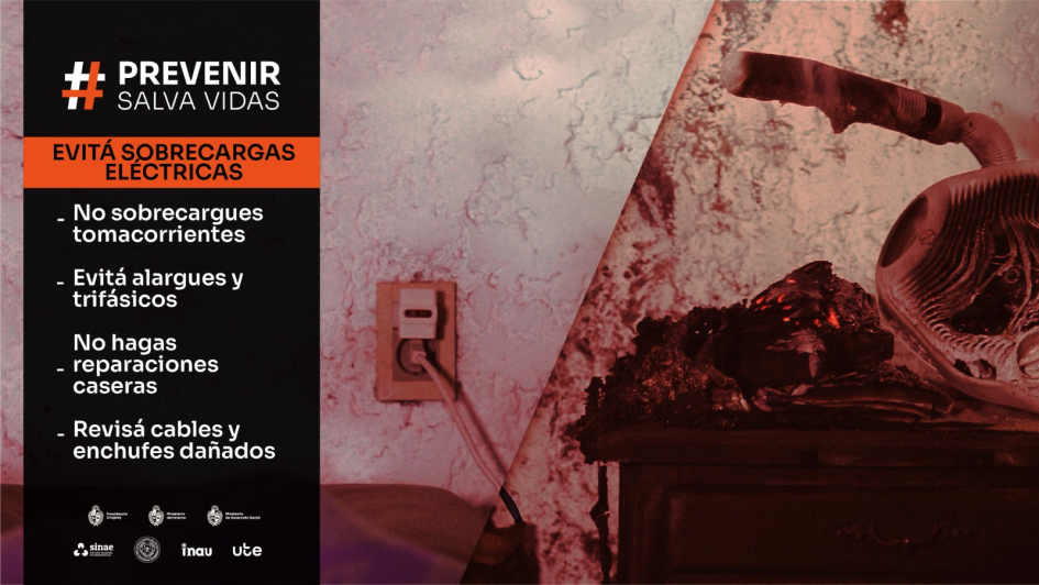 Evitar sobrecargas eléctricas Tomacorrientes al lado de la cama junto a lámpara y caloventilador incendiados.