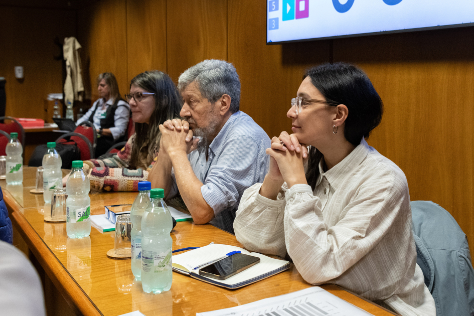 Autoridades del Ministerio de Desarrollo Social en Comisión de Presupuesto del Senado.