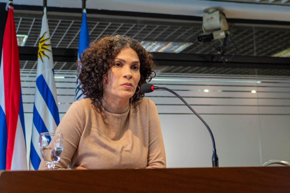 María Rodríguez de FAO durante su presentación 