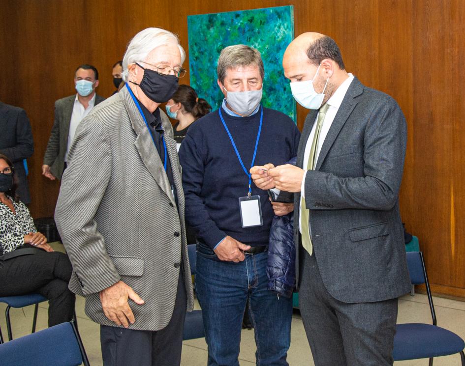 Directivos del Grupo Centro junto al ministro Lema en el Lanzamiento de la 11ª edición del Café Soli