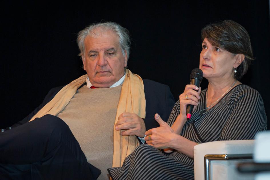 Juan Miguel Petit y Teresa Cometto durante su alocución 