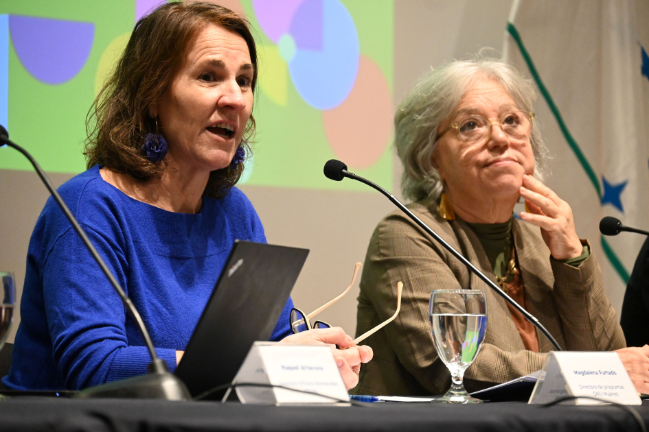 Magdalena Furtado en uso de la palabra durante la presentación de los indicadores. Foto: INE. Magdalena Furtado en uso de la palabra durante la presentación de los indicadores. Foto: INE.