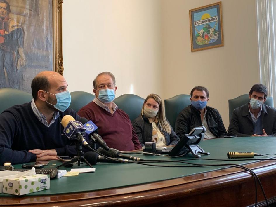 Visita de autoridades del Ministerio de Desarrollo Social a Tacuarembó Martín Lema, Andrea Brugman, Wilson Ezquerra, Ignacio Borad.