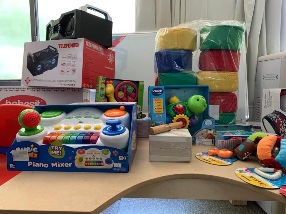 Materiales donados para las salas de estimulación temprana y multisensorial Materiales donados para las salas de estimulación temprana y multisensorial